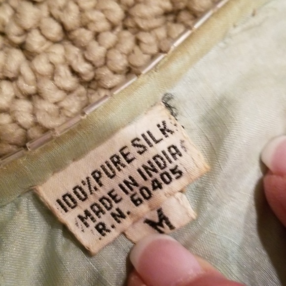 Silk sequins beads 2pc dress vintage - Picture 3 of 7